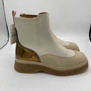 Scotch & Soda Women Sandi Ankle Boots Gold Eur 38 Size 7.5-8